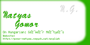 matyas gomor business card